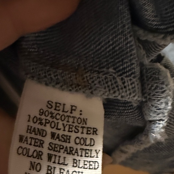 Faded Denim Button-Up Dress with Belt & pockets by ‘In February’ size large - Picture 8 of 8